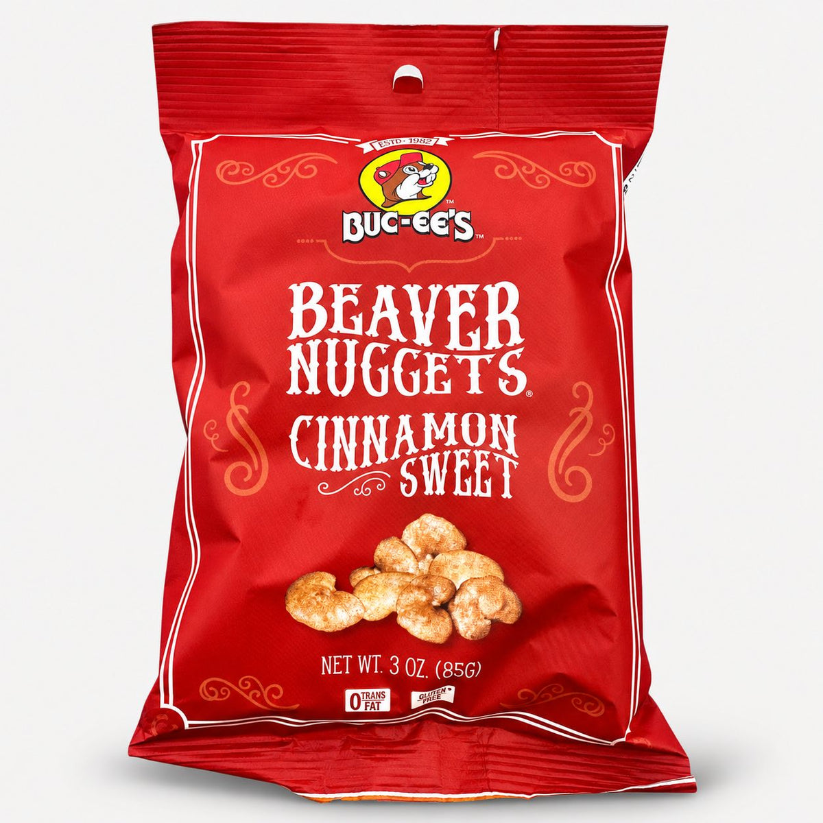 Buc-ee's Beaver Nuggets Sea Salted Caramel 3 oz bag front view