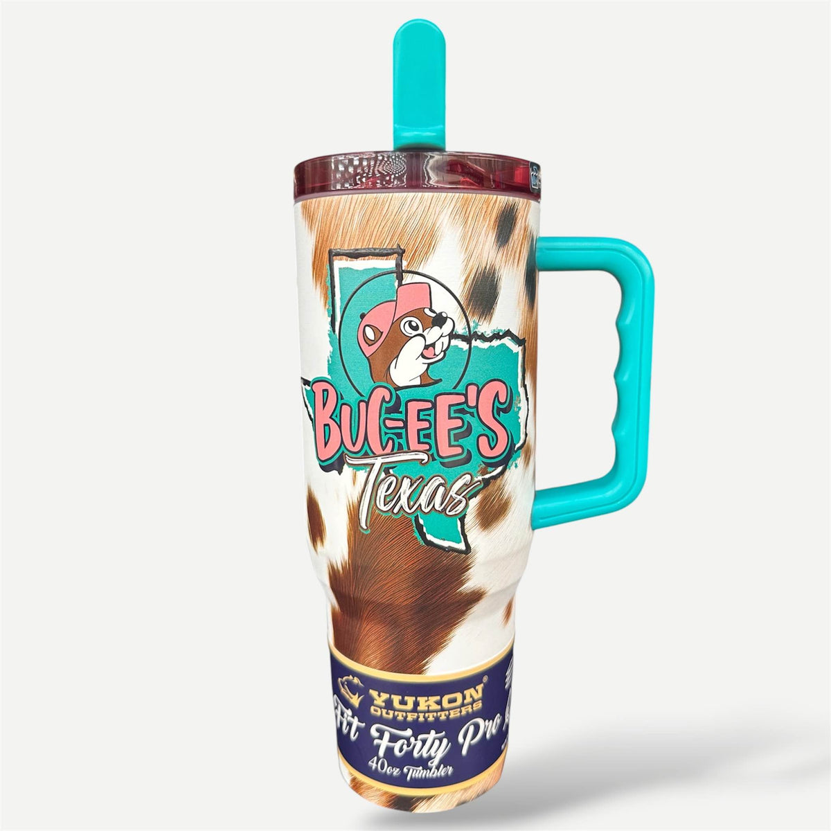 Yukon Outfitters x Buc-ee’s Fit Forty Pro 40oz Cowhide Print Tumbler