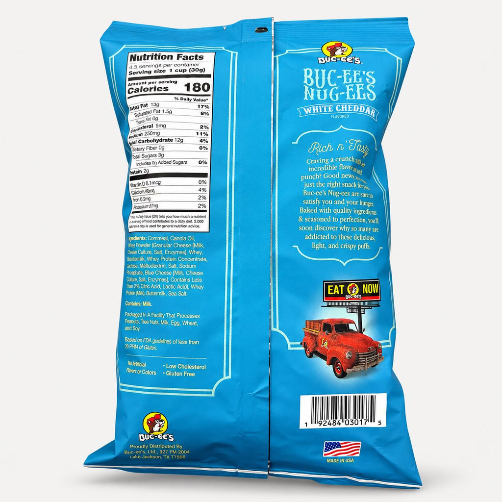 Buc-ee's Nug-ees White Cheddar bag back view