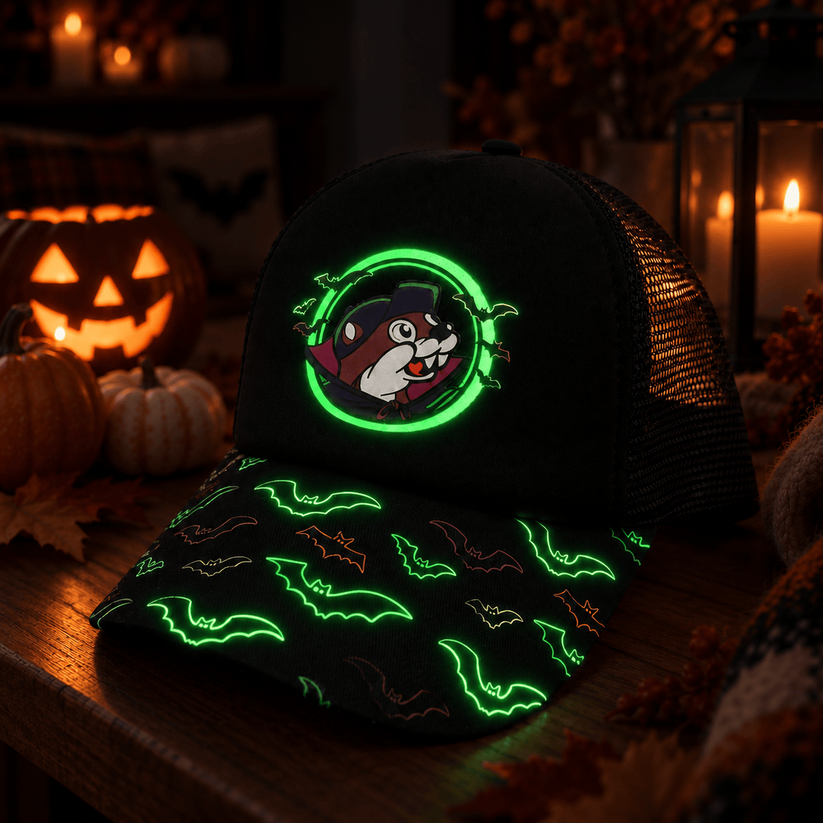 Buc-ee's Halloween 2026 "Quick Bites Spooky Nights" Glow in the Dark Youth Hat